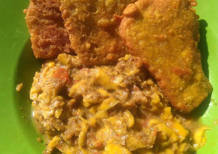 π 33. Tempe kriuk dengan sambal Mangga Teri tumbuk endesss
