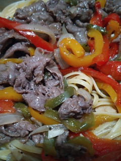 Foto resep Fettucine with black pepper beef