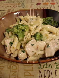 A picture of RP's Chicken Broccoli Alfredo With Penne Pasta.