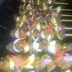 A picture of Lamb kebabs.