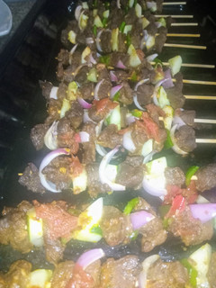 A picture of Lamb kebabs.