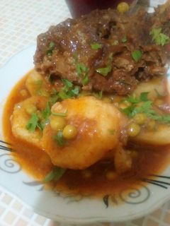 صورة لوصفة جواز لحم بالجلبانة والبطاطا 🍖