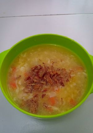Foto resep Sup Jagung Ayam untuk Anak 1 Tahun