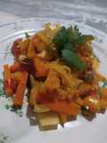 Opción vegana: mix de verduras y frutas al wok!