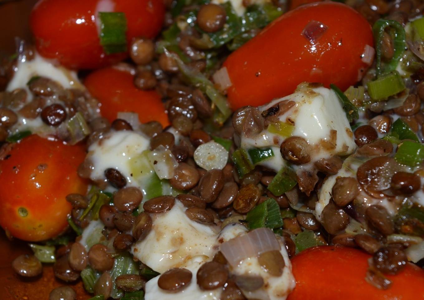 Ensalada de Lentejas y queso feta o de cabra