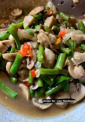 Foto resep Tumis Jamur Kancing Buncis