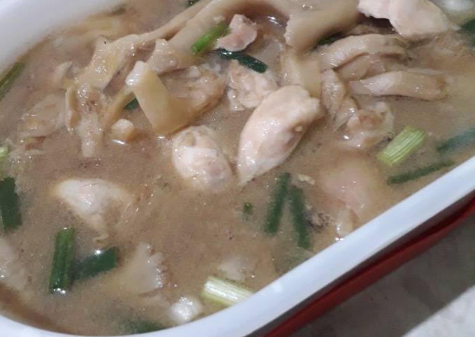 Tumis ayam jamur saus tiram menu anak