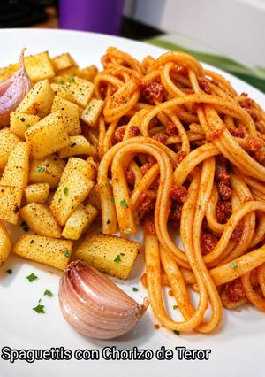 Una foto de Tallarines con Chorizo de Teror