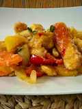Tiras de pollo agridulce