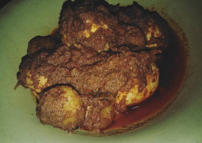 Telur dan kentang mini rendang aceh