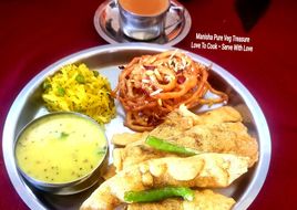 फाफड़ा-जलेबी - गुजराती स्पेशल दशहरा उत्सव ब्रेकफास्ट - गुजराती पारंपरिक त्योहार नाश्ता