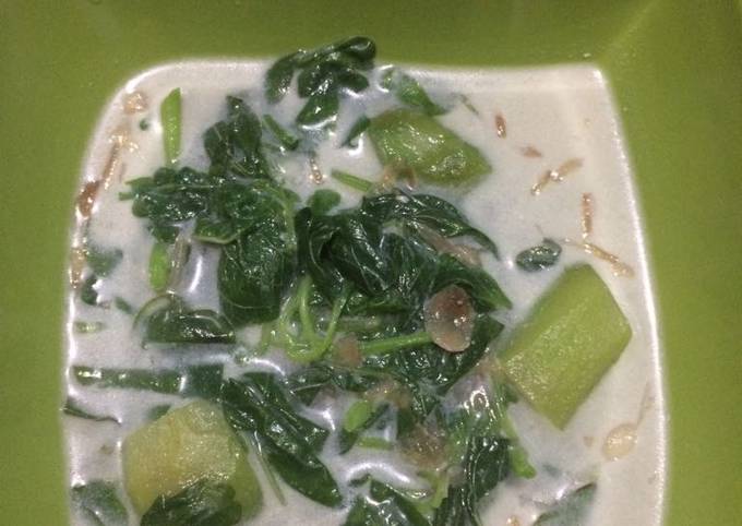 Sayur bayam bobor labu siam