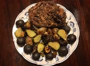 A picture of mushrooms and brussels sprouts