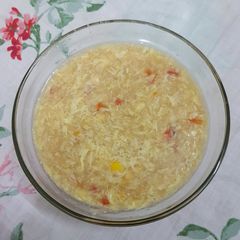 A picture of Chicken corn soup.