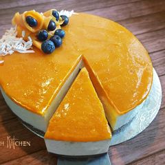 A picture of No bake mango cheesecake.