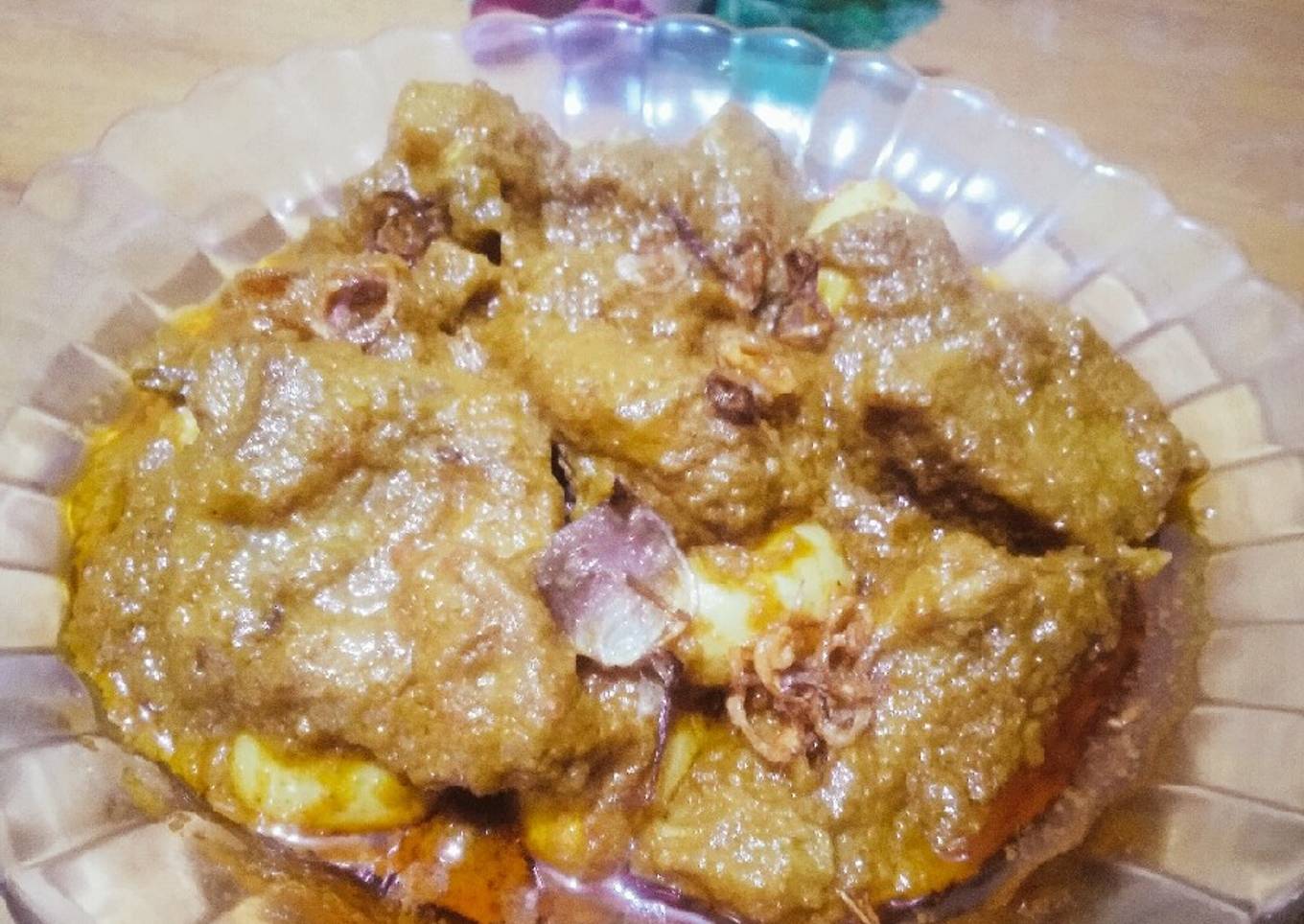 Rendang sapi + telur