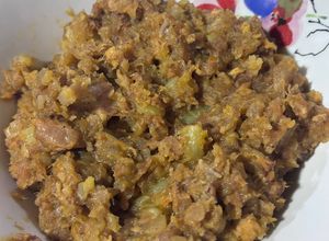 Una foto de Picadillo de arracache con carne y papa 😋