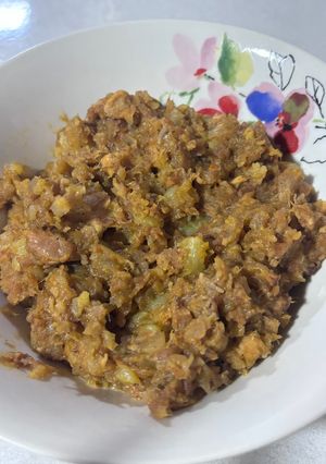 Una foto de Picadillo de arracache con carne y papa 😋