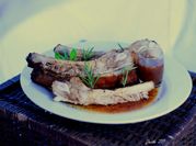 Una foto de costillar de cerdo brasa