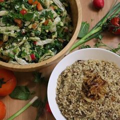 A picture of Moujadra... lebanese_lentils_bulgur_and_crispy_onion.