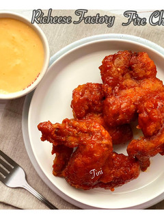 Foto resep Ayam Richeese Fire Chicken & Saus Keju