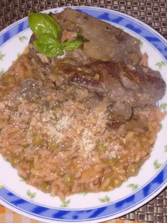Una foto de Risotto de remolacha