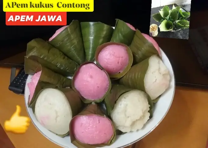Resep Apem jawa contong daun pisang Anti Gagal