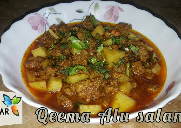 How to Cook Delicious Qeema Alu salan by hunar