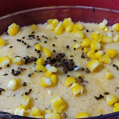 A picture of Sooji sweet corn instant dhokla.