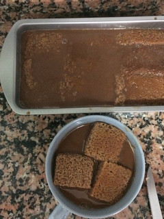Una foto de Pastel de sobaos al chocolate