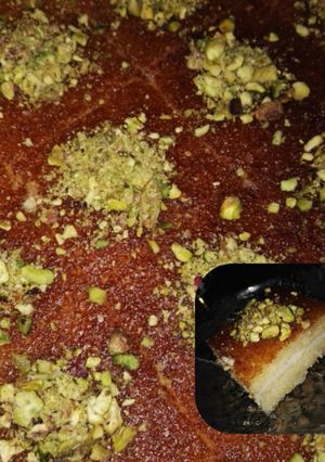 صورة لوصفة بسبوسة بالقشطة