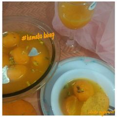A picture of #Komola bhog#orange flavour rasgulla.