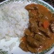 Carne en salsa con setas y arroz