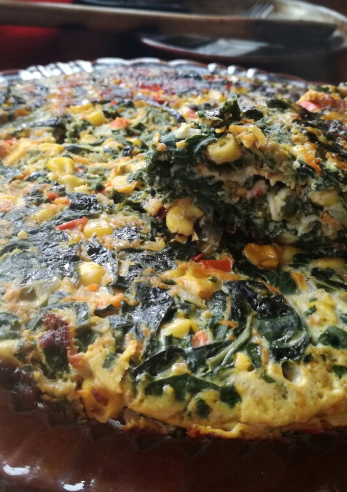 Una foto de Tortilla de verduras con queso
