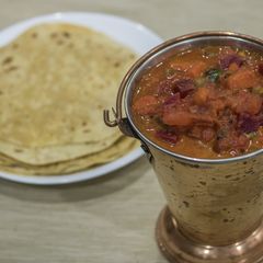 A picture of Veg Kurma (Kerala Style) & Chapathi.