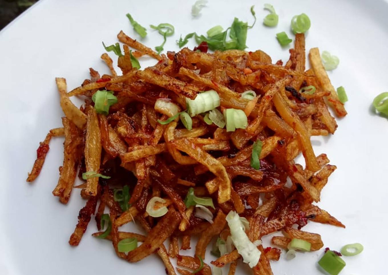 Petis kentang kering pedas manis