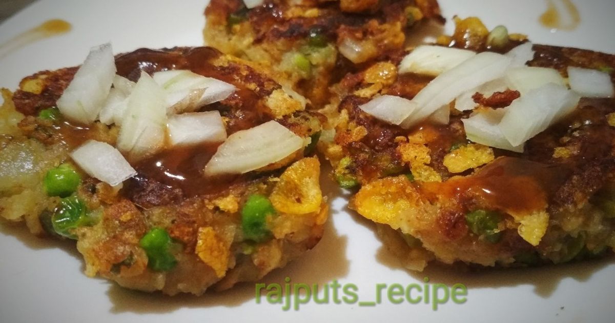 Aloo Matar Tikki Or Potato Peas Cutlet Recipe by Rajput Amita Singh ...