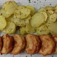 Merluza frita y patatas al vapor