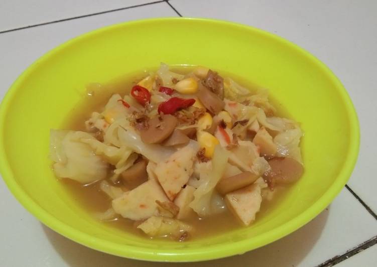 Recipe: Perfect 021. Sup Kol Jagung dan Sosis