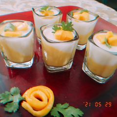 A picture of Mango Panna cotta 🥭.