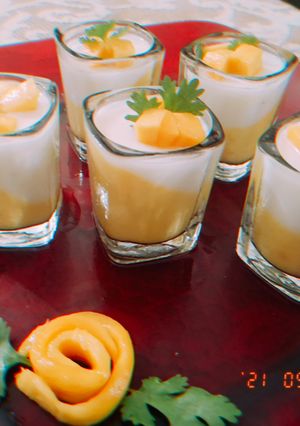 A picture of Mango Panna cotta 🥭.