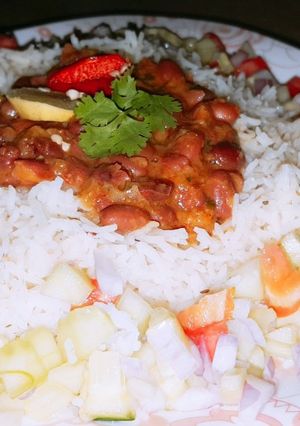 A picture of Rajma chawal.