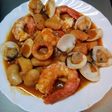 Judiones con marisco