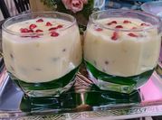 A picture of banana pomegranate seeds