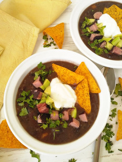 Una foto de Sopa tex-mex de judías negras