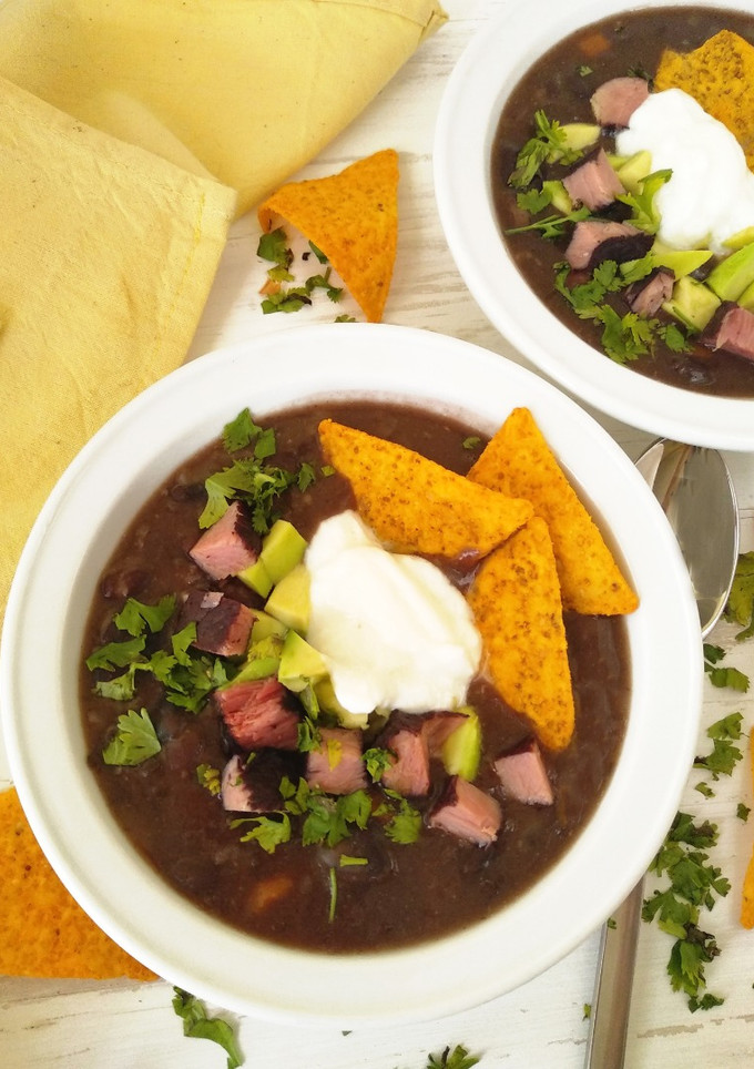 Una foto de Sopa tex-mex de judías negras