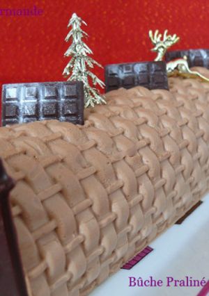 Une photo de Bûche Praliné Chocolat et Tonka