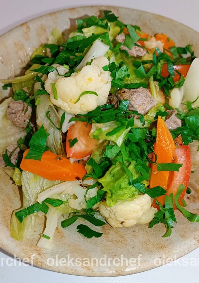 Салат 🥗 вітамінний з яловичиною