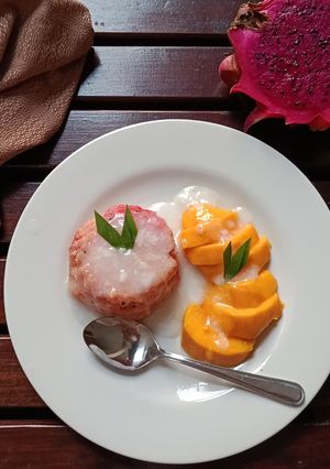 Foto resep Mango Sticky Rice Dragon Fruit