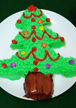 A picture of Santa tree choco cake.